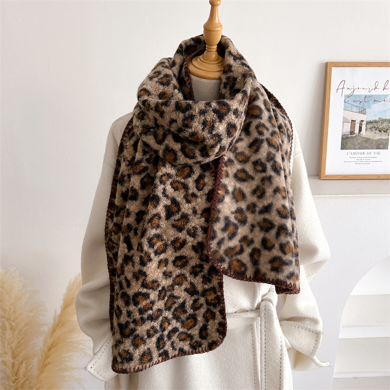 Pashmina Wrap Large - Écharpe Léopard Automne Hiver Femme Luxe