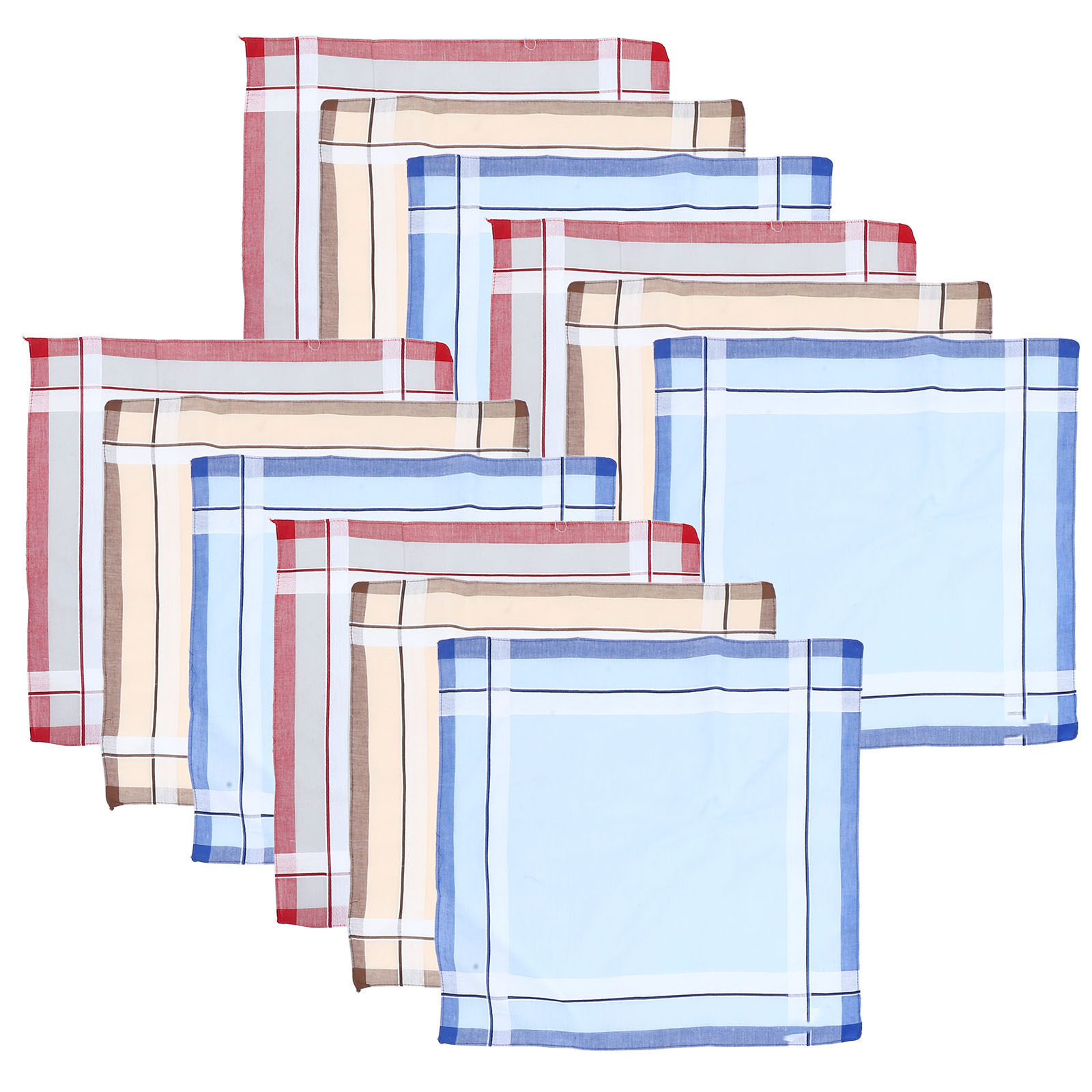 Handkerchief Cotton Men - Lot de 12 mouchoirs carrés en
