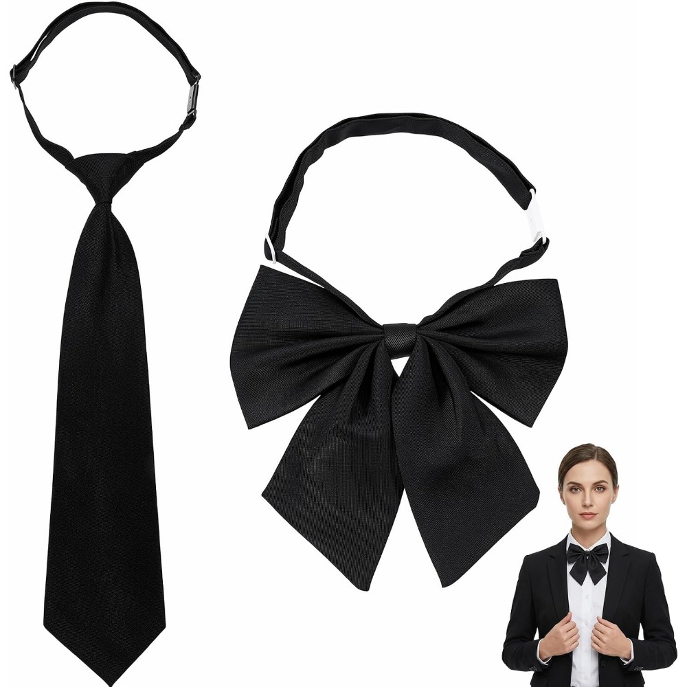 Bow Tie Pre Tied - Noeuds papillon noirs pour femmes, grands,