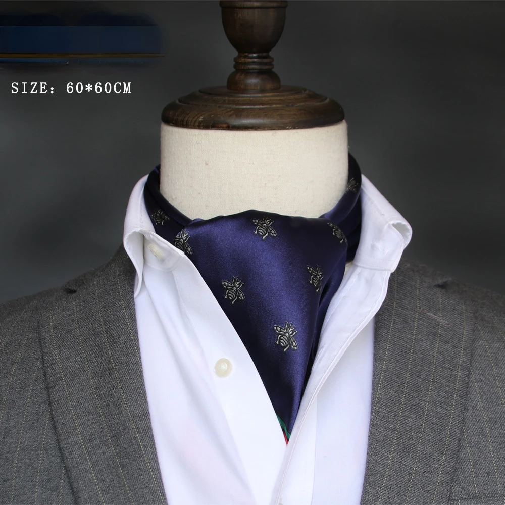 Ascot Neck Scarf - Foulard en soie britannique pour hommes,