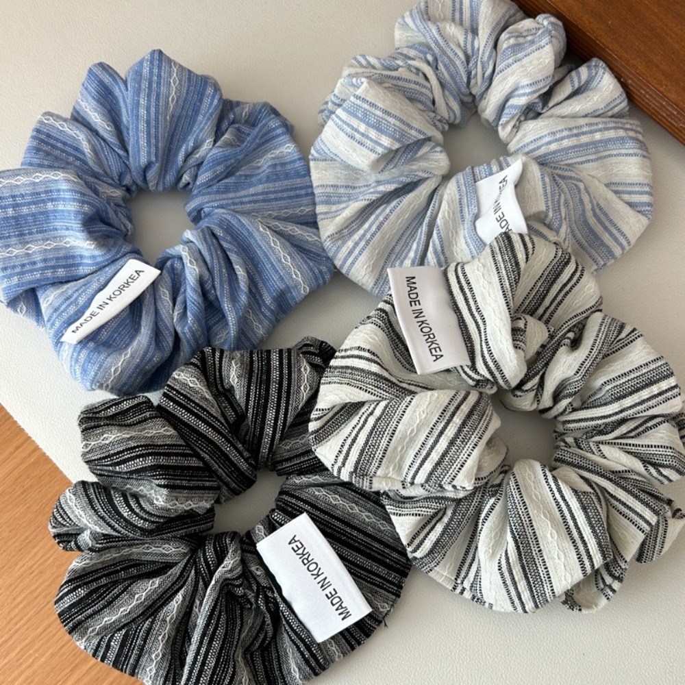 Silk Tie Striped - 2025 corée mode rayure cheveux élastiques