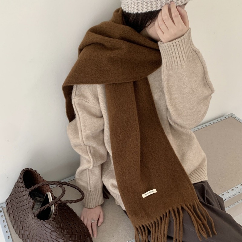 Muffler Men Wool - Version coréenne Chic solide gland écharpe