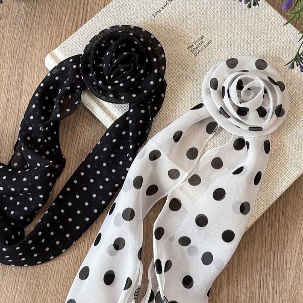 Ascot Neck Scarf - Nouveau Foulard Long en Chiffon Amovible,