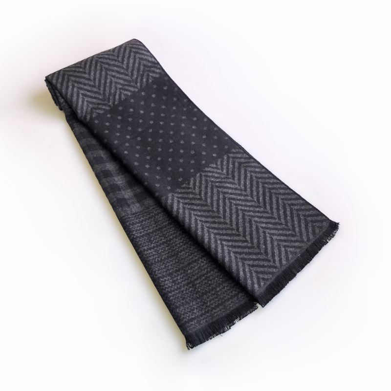 Muffler Men Wool - Écharpe en cachemire avec pompon pour