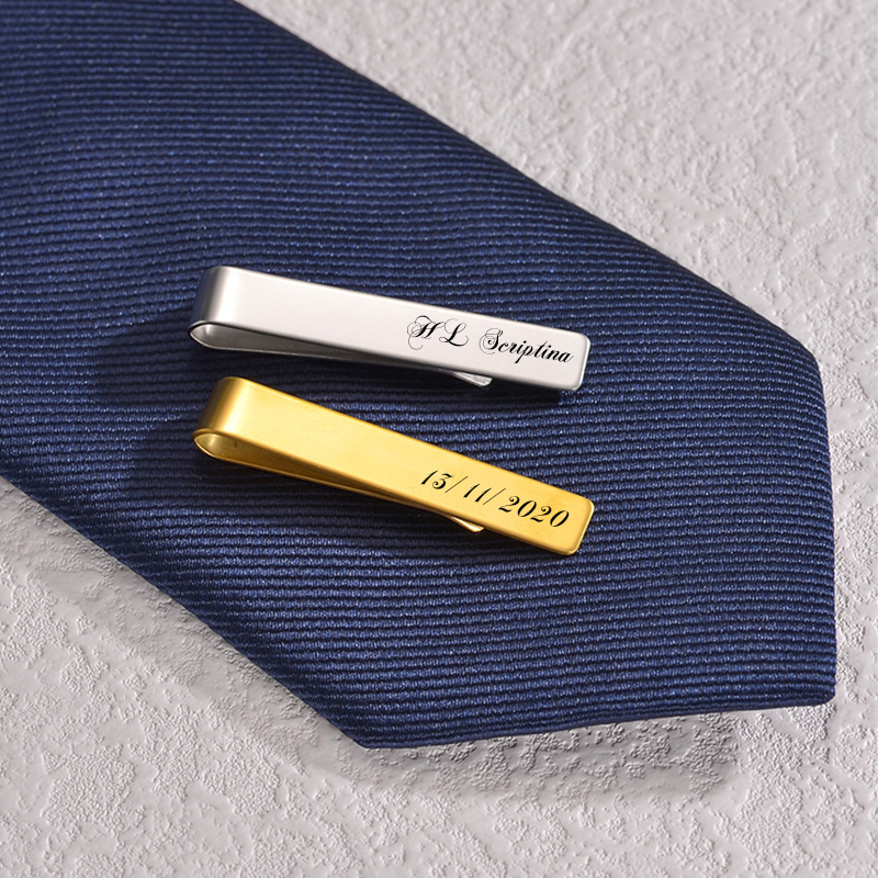 Clips de nom gravés en acier i - Tie Bar Set Gift avis et prix
