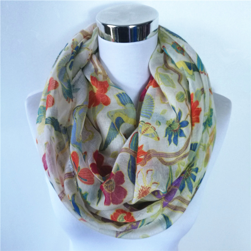 Nouveau pie oiseau imprimé Vis - Infinity Scarf Knit avis et prix