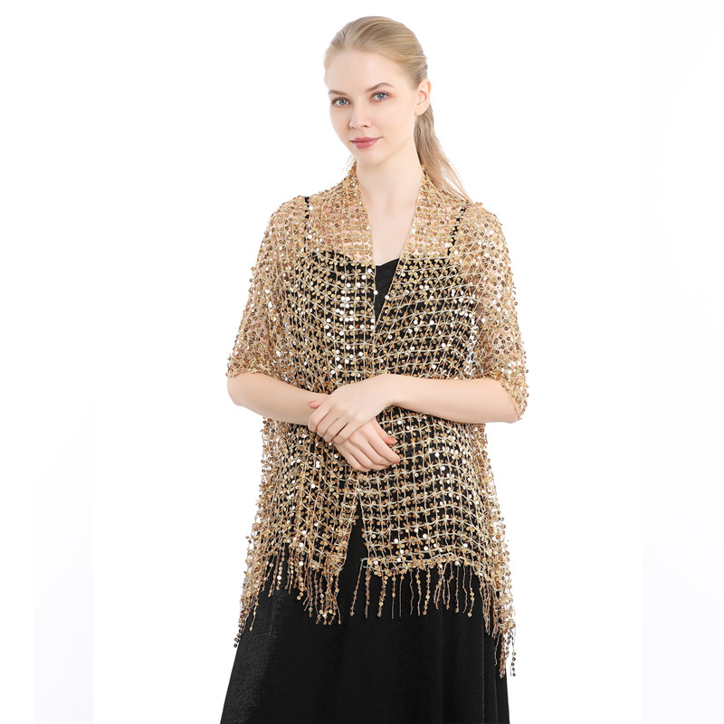 Châle à franges et sequins de  - Stole Wedding Shawl avis et prix