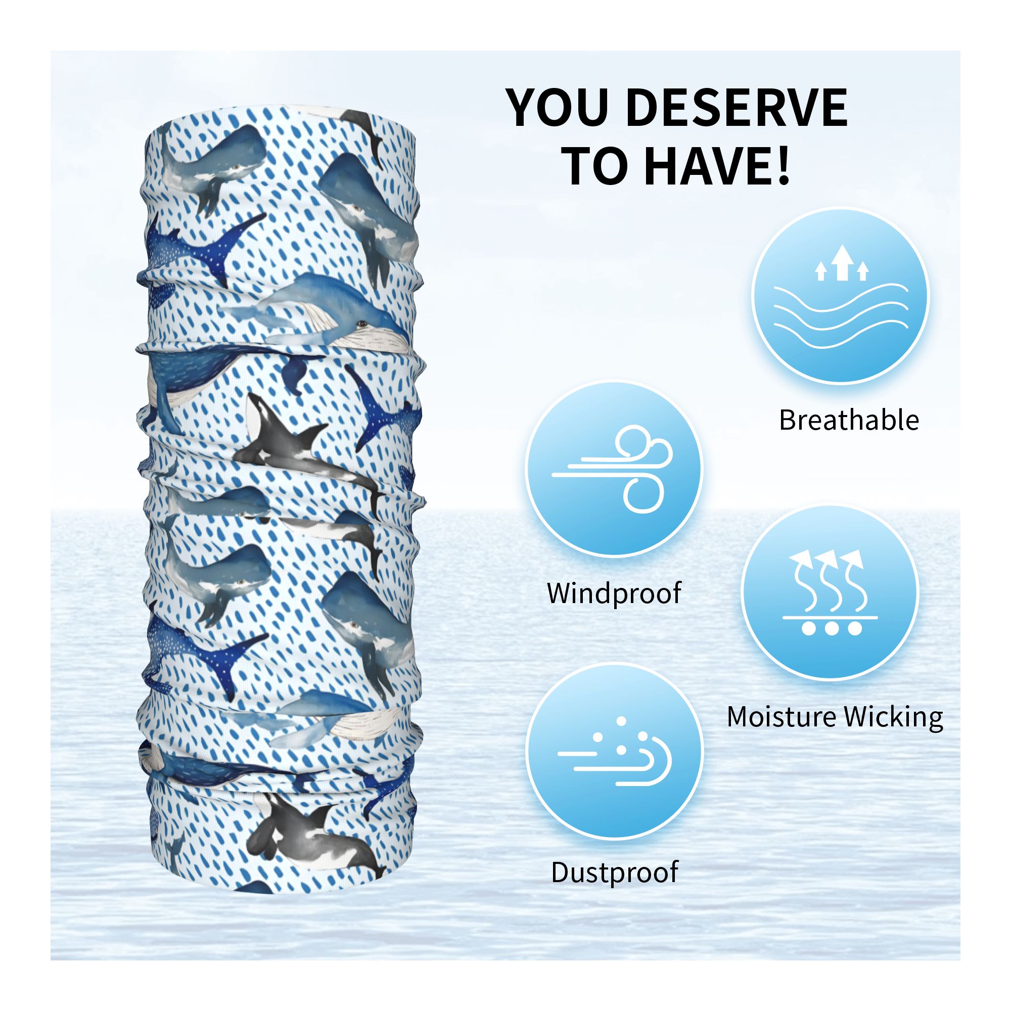 Personnalisé bleu aquarelle re - Neck Warmer Tube avis et prix