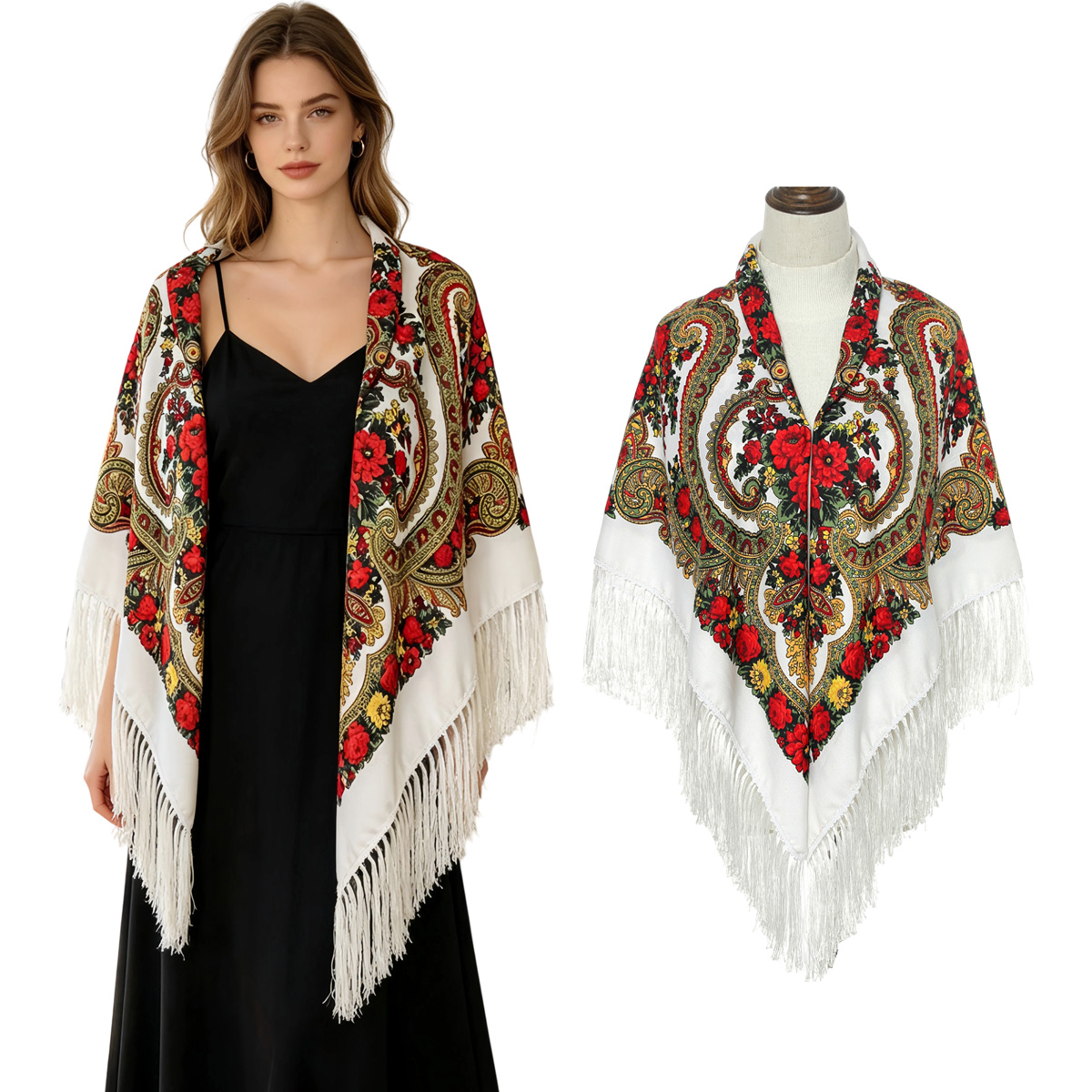Nouveau Foulard Carré Russe de - Woven Scarf Blanket avis et prix