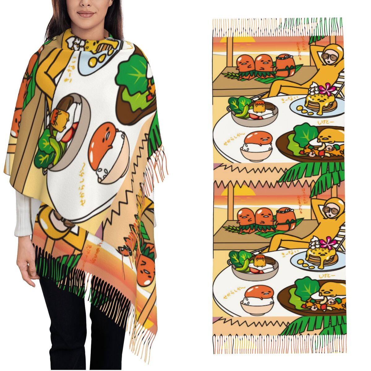 Écharpe femme avec gland Gudet - Pashmina Wrap Large avis et prix