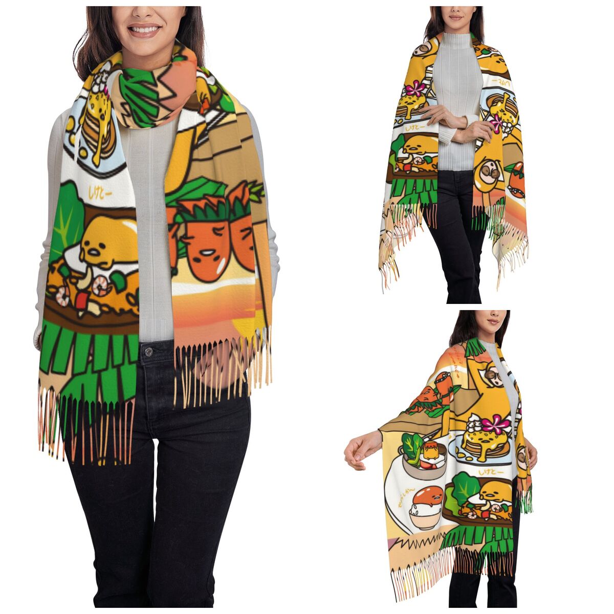 Écharpe femme avec gland Gudet - Pashmina Wrap Large avis et prix