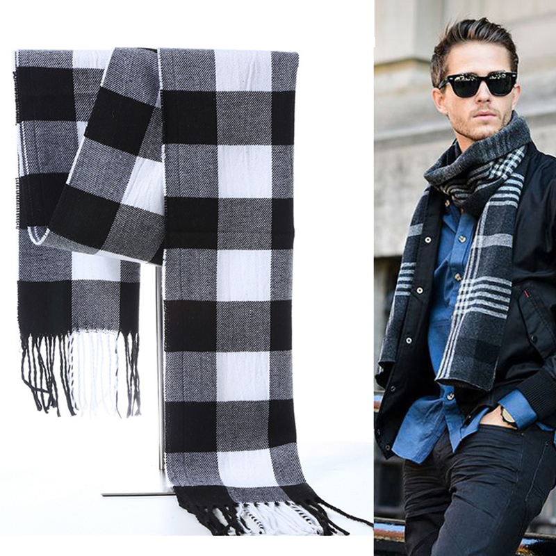 Hiver hommes écharpe Plaid ray - Muffler Men Wool avis et prix