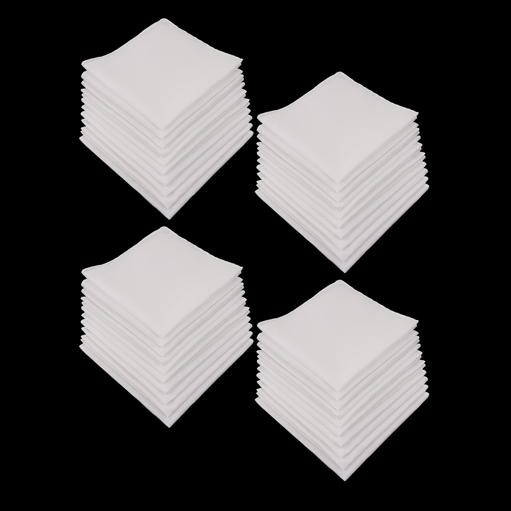 Mouchoirs blancs en coton uni  - Handkerchief Cotton Men avis et prix