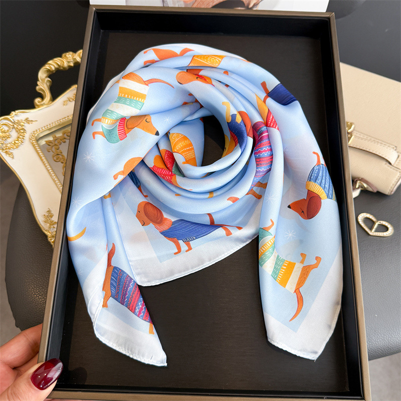 Foulard carré élégant en soie  - Face Scarf Mask avis et prix