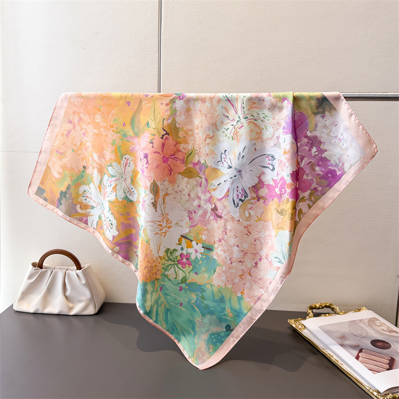 Foulard carré en soie 70x70cm  - Ascot Neck Scarf avis et prix