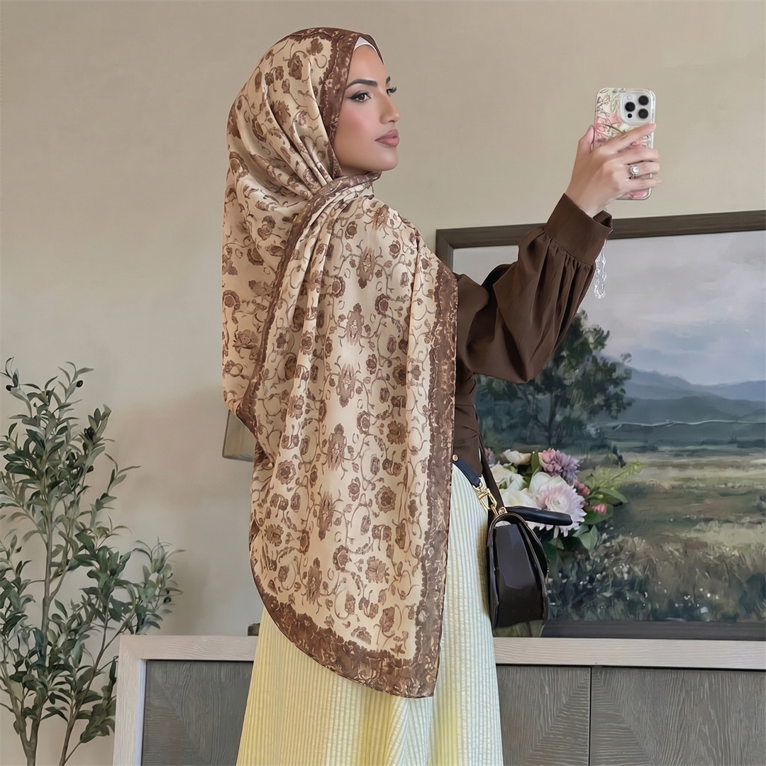 Hijab à imprimé floral vintage - Head Wrap Turban avis et prix